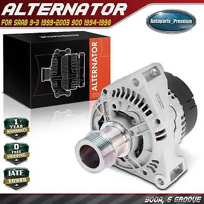 New Alternator For Saab 9-3 1999-2003 900 1994-1998 90A 12V CW 6-Groove Pulley • $99.69