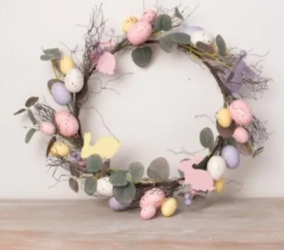 Pastel Egg And Twig Easter Wreath 30cm • £14.95
