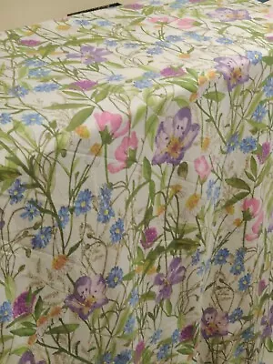 Lovely Zara Double Sheet & 2 Pillowcases Wildflower Meadow 100% Cotton Vgc • £19.95