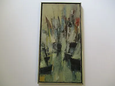 Hsing-Sheng Yang OIL PAINTING ABSTRACT VINTAGE `1970'S TAIWAN CHINESE MODERNISM • $1600