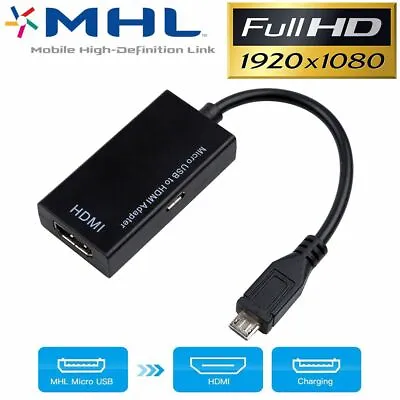 HDTV MHL Micro USB To HDMI Cable 1080P Adapter For Samsung Galaxy Tab S2 8.0 9.7 • $8.45