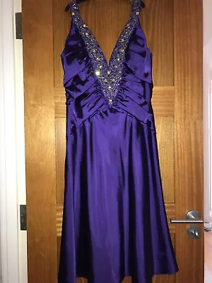 £15 • Buy Jora Purple Hand Beaded Knee Length Evening Dress. Was £200.