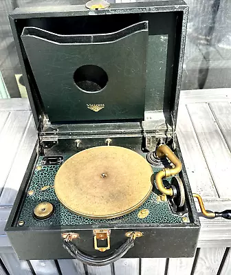 Victor Talking Machine ~1927 VV2-60 Victrola 4 Phonograph Wind-up  Suitcase Play • $189