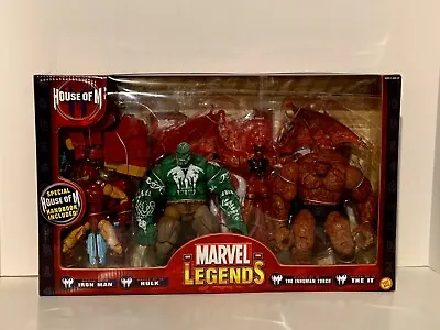 Marvel Legends House Of M Iron Man Hulk Inhuman Torch It 4 Pack Box Set Toybiz • $253.50