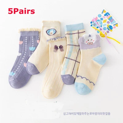 £5.51 • Buy 5X Baby Newborn Girls Toddlers Kids Trainer Floor Bed Ankle Socks School Party