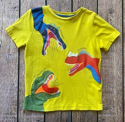 Boy’s Size 6-7 Years Mini Boden Yellow Dinosaur Embroidered Short Sleeve T-Shirt • $5.50