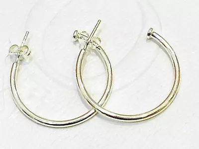 Authentic THOMAS SABO Sterling Silver Hoop Earring Studs 25mm • $49