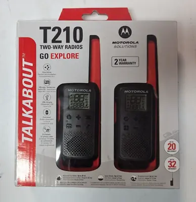 Motorola TALKABOUT T210 Go Explore Two-Way Radios 2-Pack - Black BRAND NEW • $39.08