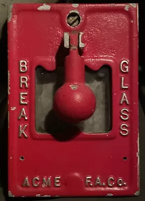 Vintage Fire Alarm Pull Station Break Glass Signal Acme • $55