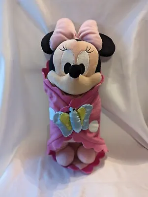 Disney Store Babies Minnie Mouse Plush   Butterfly Blanket Disney Parks Soft Toy • £9.99