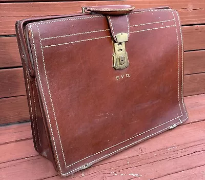 Leather Attaché BRIEFCASE Vintage 1950's WEAR BEST Split Cowhide Portfolio PROP • $49.99