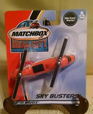 Matchbox Hero City Sky Busters Transport Helicopter Red Orange Mbaf Turbo 2002* • $14.99