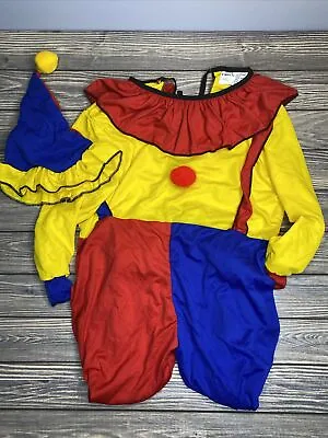 Vtg Fabri-Centers Children’s  Red Blue Yellow Clown Halloween Costume Size Large • $20.99