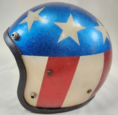 Vintage Evel Knievel Easy Rider Stars & Stripes Motorcycle Helmet LSI-4150 Flake • $50