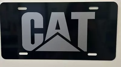 License Tag Plate Black Aluminum With Metallic Silver CAT Caterpillar Logo • $18.99