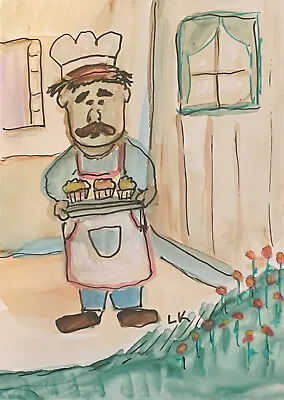 ACEO PRINT Nursery Rhymes Muffin Man Drury Lane By Lynne Kohler 2.5x3.5  • £4.34