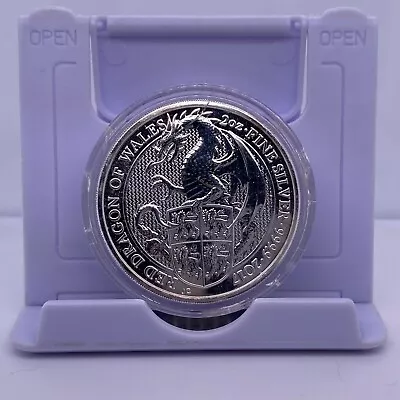 2017 2oz 999 Fine Silver UK Queen’s Beasts Red Dragon Of Wales + Capsuled • £51