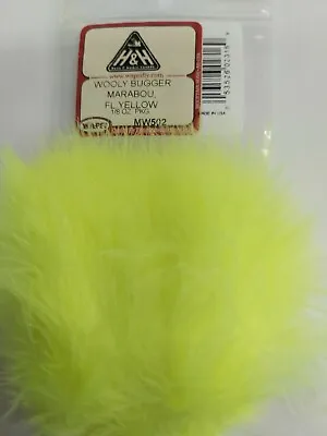 Lot Of 1/8oz   MARABOU    4 Long  Color:FL. YELLOW  WOOLY BUGGER Feathers  • $2.91