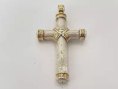 Theo Fennell Sterling Silver & 18ct Gold Cross Pendant. Goldmine Jewellers. • £379
