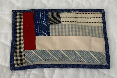 Vintage Antique Patchwork Quilt Table Topper Small Log Cabin Early Calicos • $6.50