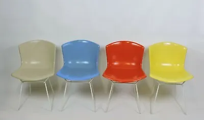 Early Set Of Four Harry Bertoia Molded Shell Side Chairs For Knoll Labeled • $3000