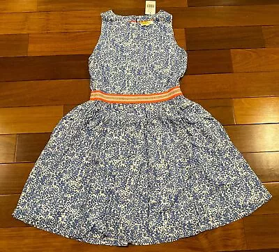 Mini Boden Blue White Floral Print Dress Girls Sz 13-14Y New NWT • $29.99