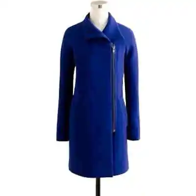 J. Crew Women's Double Cloth Wool Envelope Stadium Cocoon Coat Blue Size 4P • $89.97