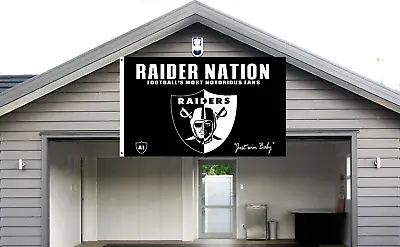 Las Vegas Raiders Flag Banner 3x5 Ft Raider Nation NFL Football Garage Wall US • $12.97