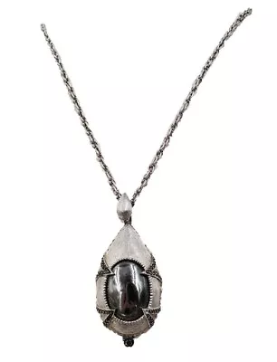 Avon Of Belleville Boucher Mazer Brand Faux-Hematite Runway Pendant Necklace • $185