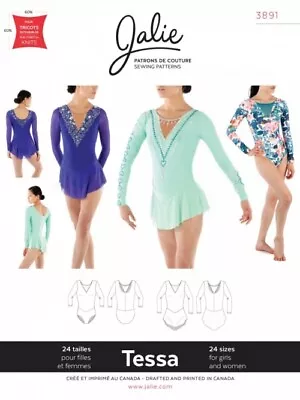 Jalie Sewing Pattern 3891 Tessa Dress & Leotard Kids Teenagers Women 24 Sizes • £20.98