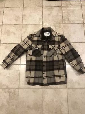 Vintage Plaid Woolrich Wool Jacket Coat Mens Medium Lined 70s Hunting Field USA • $100