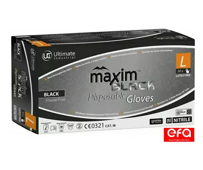 Maxim Heavy Duty Disposable Nitrile Gloves Mechanic Car Valeting 50 Pack • £11.99