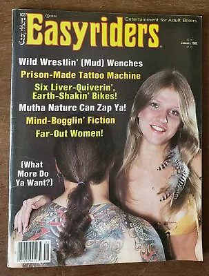 Easyriders Magazine January 1982 Mud Wrestling David Mann Centerfold • $17.46