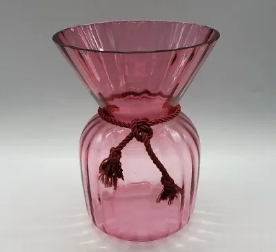 Vintage Pilgrim Glass USA Cranberry Glass Vase 8  Tall • $11.86