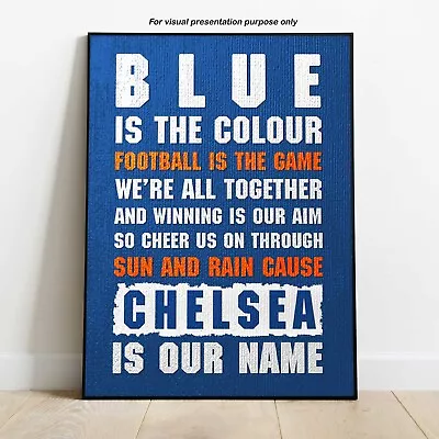 Chelsea Football Song Lyrics Wall Art Poster Print • £10.71