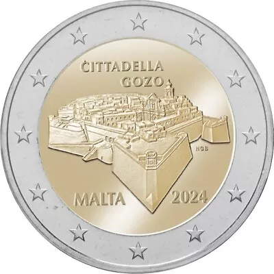 2 Euro Comm. Malta Walled City Cittadella Gozo 2024 Bu Coincard In Presale • $39