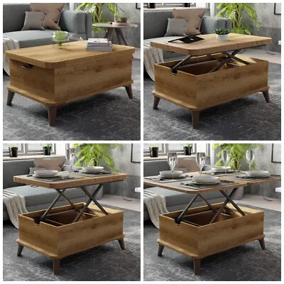 £388.07 • Buy Magic Walnut Extendable Coffee / Dining Table 6 In 1 Lift Top Adjustable Height