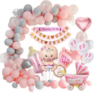 $14.99 • Buy Girl Baby Shower Balloon Garland Arch Kit Mummy To Be Sash Party Balloons Decor