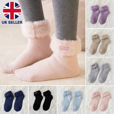 £5.99 • Buy Women Mens Thermal Winter Cosy Socks Fluffy Warm Fleece Lined Bed Floor Socks UK