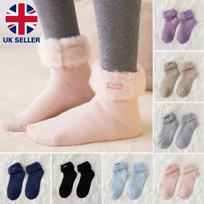 £5.99 • Buy Women Mens Thermal Winter Cosy Socks Fluffy Warm Fleece Lined Bed Floor Socks UK