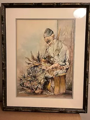 $399 • Buy Seymour Rosenthal Chicken Plucker Lithograph Framed Mint Condition Painting Sign