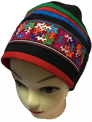 Hmong Embroidery Women Hat Traditional Cap Cotton Boho Heppie Gypsy Multi Color • $38.45