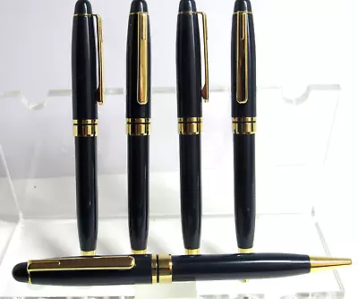 Lot Of 5 Terzetti Executive Heavy Metal Brass Ballpoint Pen-blue+ Velvet Pouch • $11.69