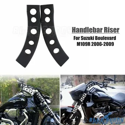 Pair Drop Handlebar Risers For Suzuki Boulevard M109R M109 VZR1800 06-09 Black • $115.57