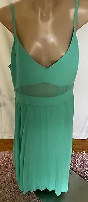 $25 • Buy Jade Colour Asos Pleated Backless Cami Cocktail Party Dress Size 16