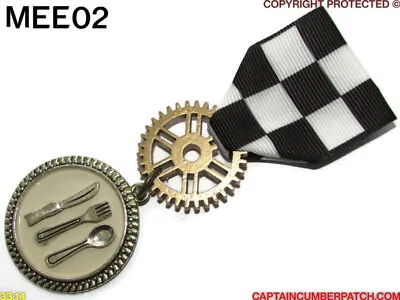 Steampunk Badge Brooch Pin Drape Medal Chef Restaurant Cutlery Dining Cook #EE2 • $11.37