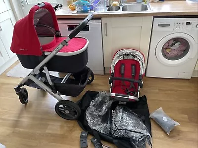 £199 • Buy Uppababy Vista With Rumble Seat, Carry Cot, Maxi Cosi Adaptors, Covers And Bag