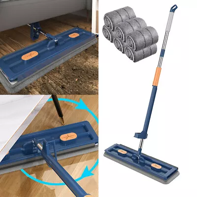 Microfiber Large Flat Mop 360°Rotating Magic Self Wringing Mop Washable Mop Pads • $18.88