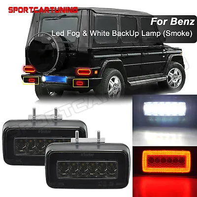 Smoked LED Rear Fog Light Backup Reverse Lamps For 1986-18 Mercedes W463 G-Class • $97.19