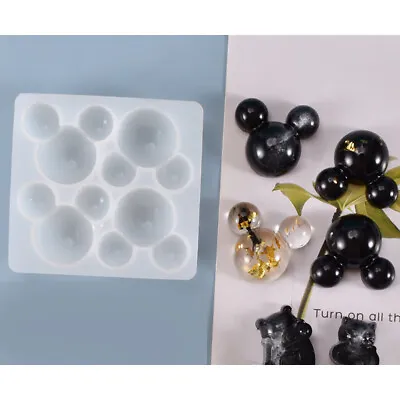 Mickey Mouse Head 4pcs Resin Casting Mold Silicone Making Epoxy Mould Craft DIY • £3.29